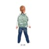 children's backpack dress up green detail with name