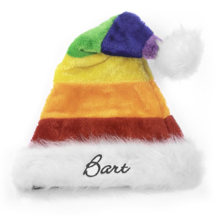 BorduurCompany christmas hat rainbow